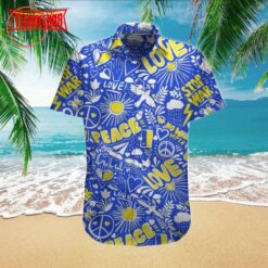 Stand With Ukraine Love Peace Stop War Ukraine Hawaiian Shirt