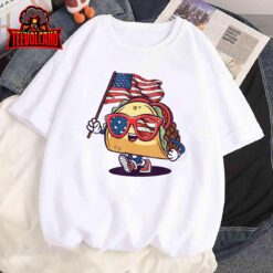 Taco Sunglasses American Flag USA Funny 4th Of July Gifts T-Shirt