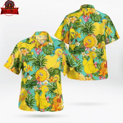 The Muppet Big Bird Pineapple Tropical Hawaiian Shirt