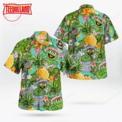 The Muppet Oscar The Grouch Pineapple Tropical Hawaiian Shirt