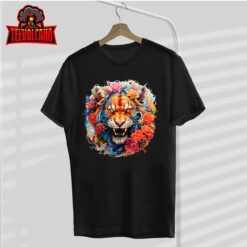 Tiger and Flowers Tattoo Art Lovers T-Shirt