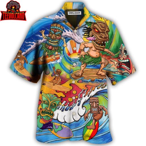 Tiki Surfing Style With Pretty Painting Hawaiian Shirt