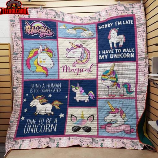 Time To Beunicorn 3D Customized Quilt Blanket