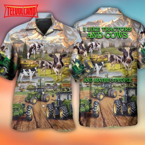 Tractor And Cow Farm Lover Hawaiian Shirt