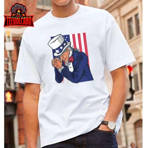 Uncle Sam Praying Us American Patriotic Culture 4th July T Shirt
