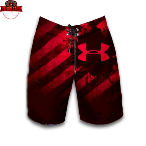 Under Armour Black and Red Hawaiian Shirt and Shorts