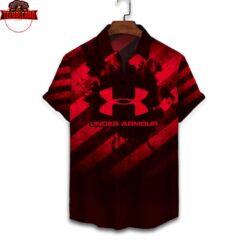 Under Armour Black and Red Hawaiian Shirt and Shorts