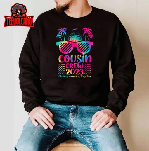 Vacation Beach Family Trip Reunion Cousin Crew 2023 Tie Dye T-Shirt