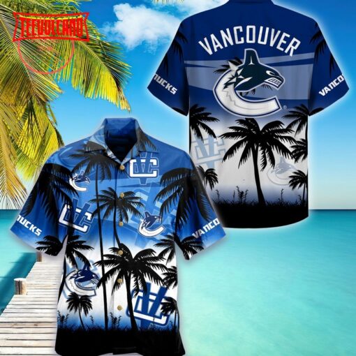 Vancouver Canucks NHL Palm Hawaiian Shirt