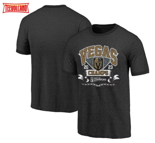 Vegas Golden Knights 2023 Stanley Cup Champions Ringer Tri-Blend T-Shirt