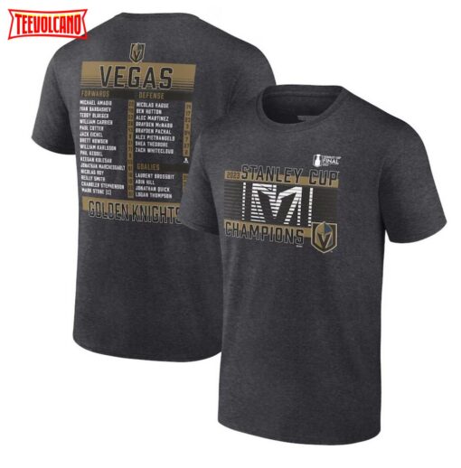 Vegas Golden Knights 2023 Stanley Cup Champions Roster T-Shirt