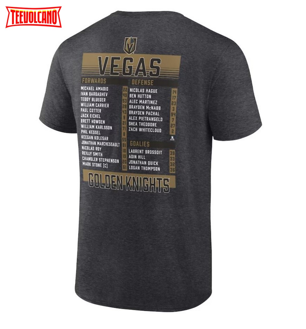 Vegas Golden Knights 2023 Stanley Cup Champions Roster T-Shirt