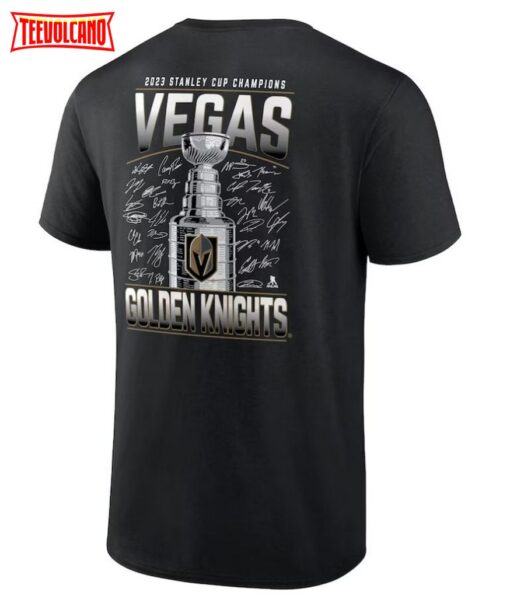 Vegas Golden Knights 2023 Stanley Cup Champions Signature Roster T-Shirt