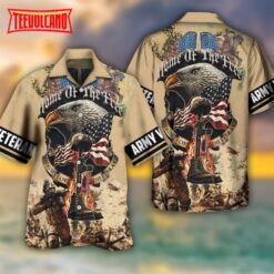 Veteran Army America Home Of The Free Because Of The Brave Hawaiian Shirt