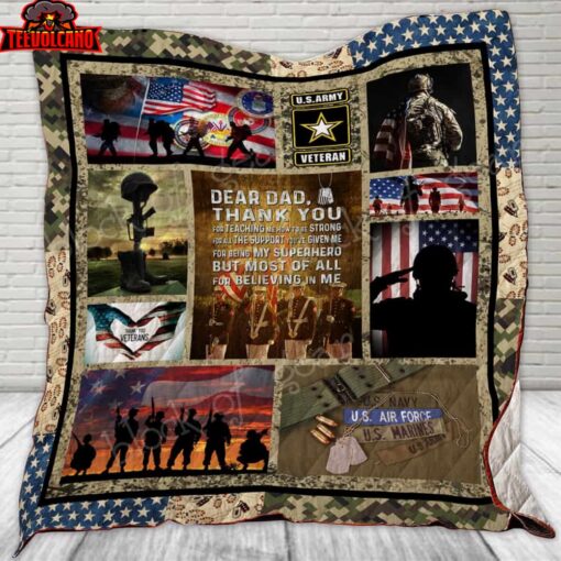 Veteran Dad 3D Quilt Blanket