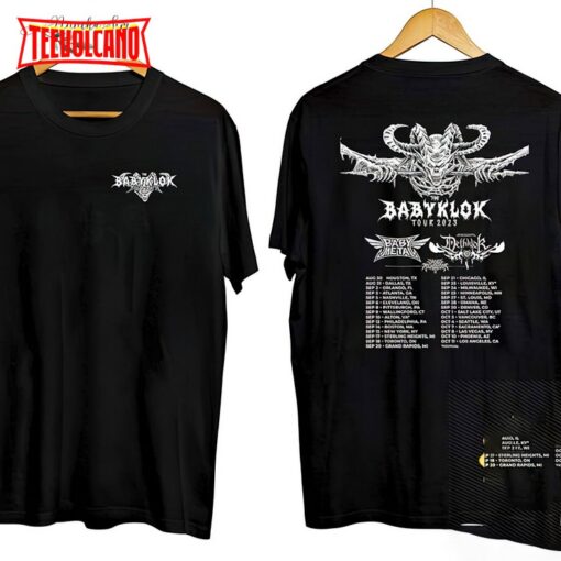 Vintage Dethklok Babymetal Babyklok Tour 2023 Double Side T-shirt