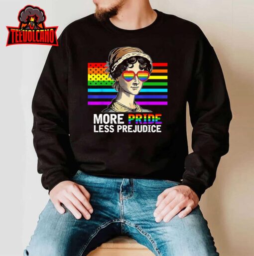 Vintage More Pride Less Prejudice Lgbt Gay Proud Ally Pride Month T-Shirt