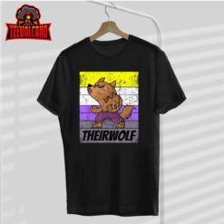 Vintage Theirwolf Nonbinary Pride Non Binary Shirt LGBTQ T-Shirt