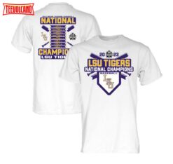 White LSU Tigers 2023 NCAA Men’s Baseball College World Series Champions Schedule T-Shirt