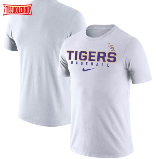 White LSU Tigers Baseball Legend Performance T-Shirt