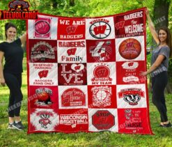 Wisconsin Basketball 3D Customized Quilt Blanket