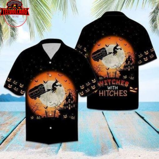 Witches Hitches Halloween Hawaiian Shirts