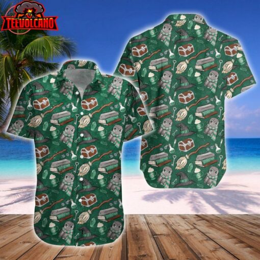 Wizard Fabric Harry Potter Green Hawaiian Shirt