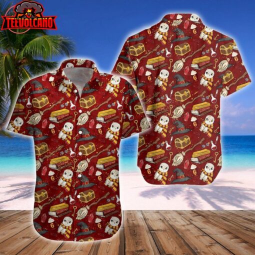 Wizard Fabric Harry Potter Red Hawaiian Shirt