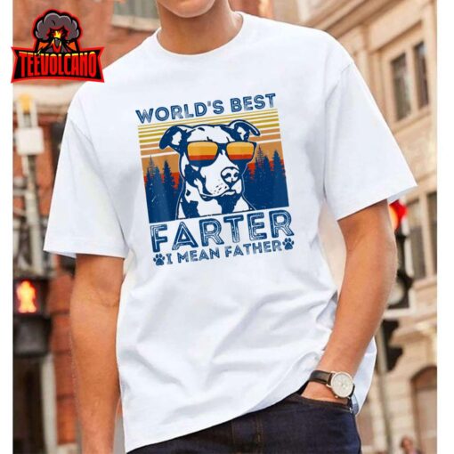 Worlds Best Farter I Mean Father Best Dad Ever Cool Dog Mens T-Shirt