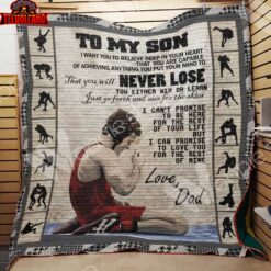 Wrestling Dad 3D Customized Quilt Blanket
