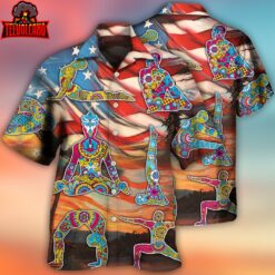 Yoga Independence Day Yoga Pose Hawaiian Shirt