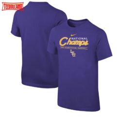 Youth Purple LSU Tigers 2023 NCAA Men’s Baseball World Series Champions Script T-Shirt