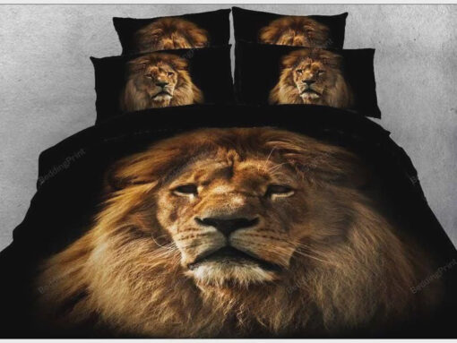 3D Bedding Set Lion Face Pattern Animal Printed Soft Lightweight