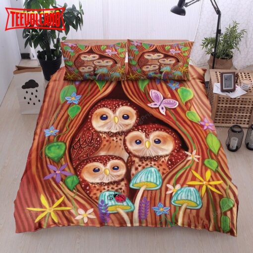 3D Owl Butterfly Mushroom Bed Sheets Duvet Cover Bedding Sets