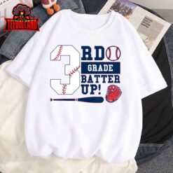 3rd Grade Batter Up Baseball Back To School Kids Boys T-Shirt