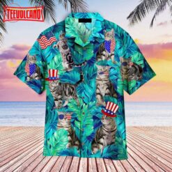 4th Of July Independence Day Cat Lover Hawaiian Shirt