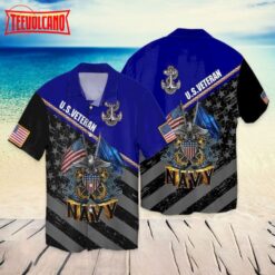 4th Of July Independence Day Veteran American Flag Eagle Navy Hawaiian Shirt