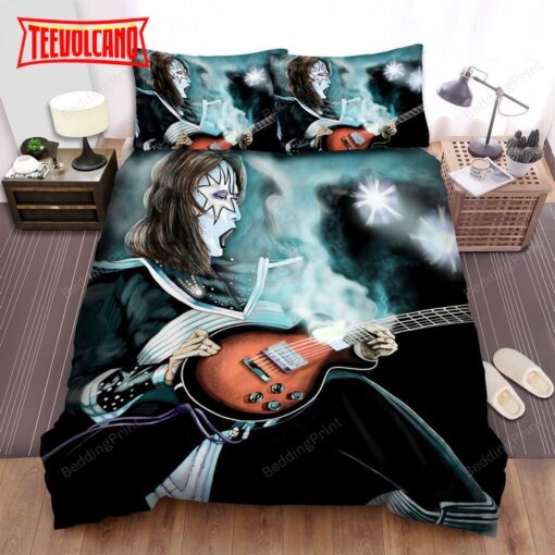 Ace Frehley Galaxy Guitar Art Bed Sheets Duvet Cover Bedding Sets