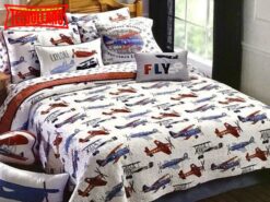 Airplane Twin Fly And Explore Bed Sheets Duvet Cover