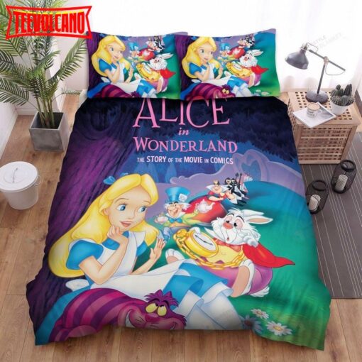 Alice In Wonderland Comic Story Cover Bed Sheets Spread Duvet Cover