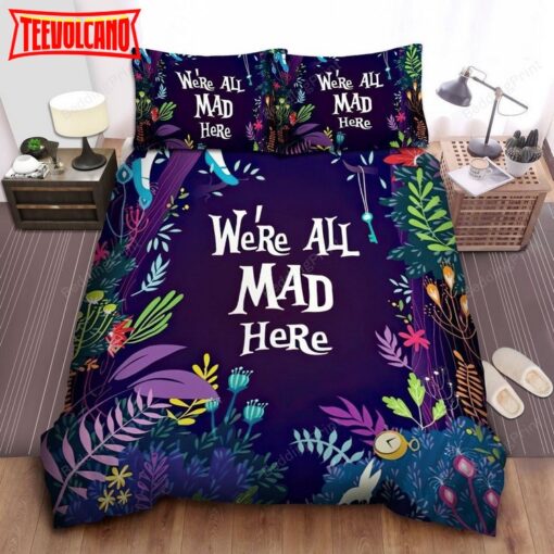 Alice In Wonderland, We’re All Mad Here Alice Siting On The Tree Bed Sheets