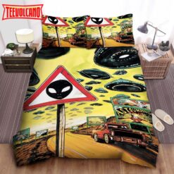 Alien Cities With Ufo Transports Bedding Sets