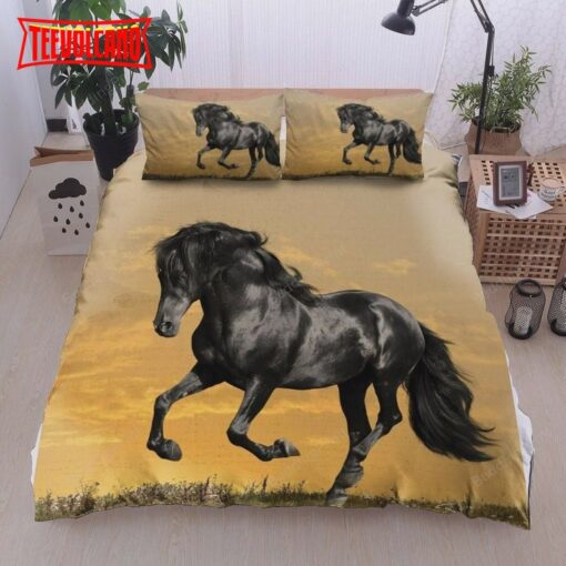 Amazing Black Horse Bed Sheets Duvet Cover Bedding Sets