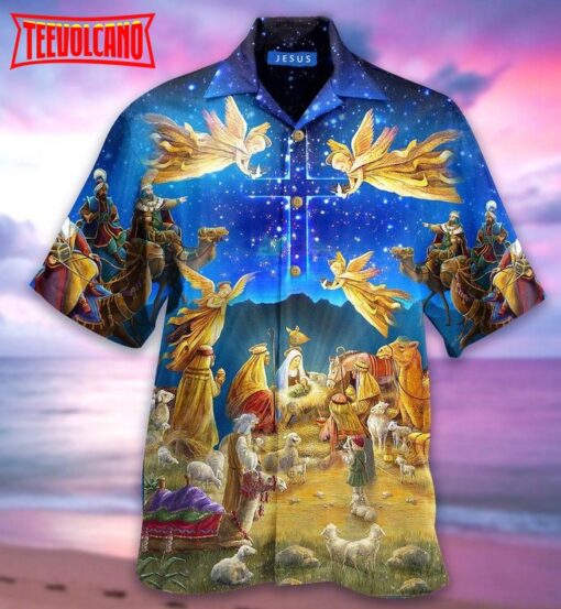 Amazing Jesus Was Born Unisex Hawaiian Shirt