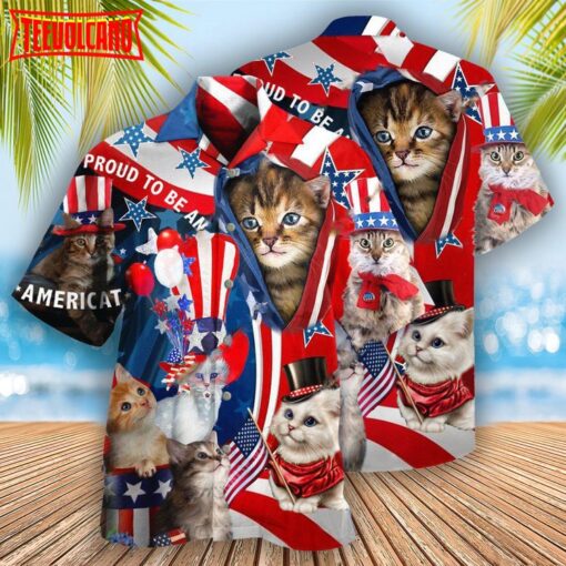 America Proud To Be An Cat Hawaiian Shirt