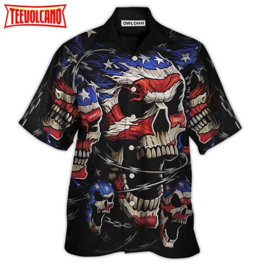 America Skull Love America Forever Hawaiian Shirt