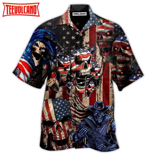 America Skull Pride Cool Style Hawaiian Shirt