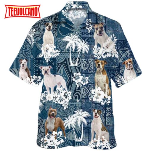 American Bulldog Hawaiian Shirt, Dog Hawaiian Shirt Pattern