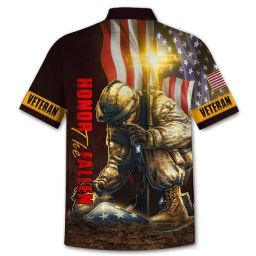 American Flag Veteran Honor The Fallen Unisex Hawaii Shirt