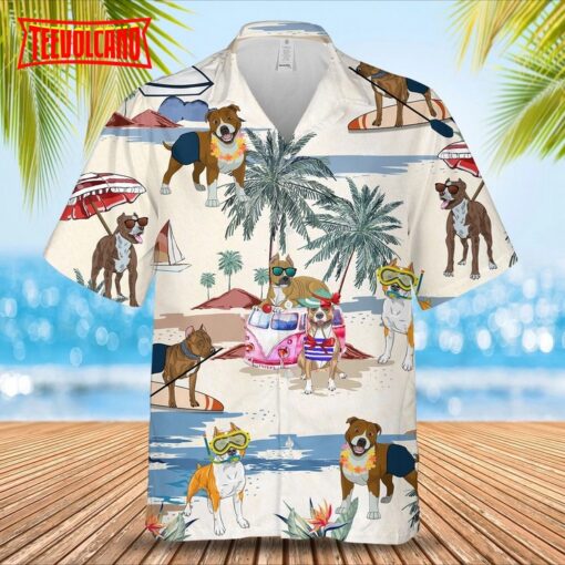 American Staffordshire Terrier Cute Hawaiian Shirt